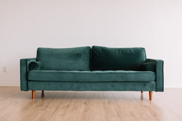 military green fabric sofa from ashley furniture