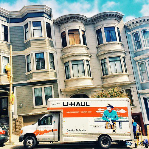 uhaul in front of home