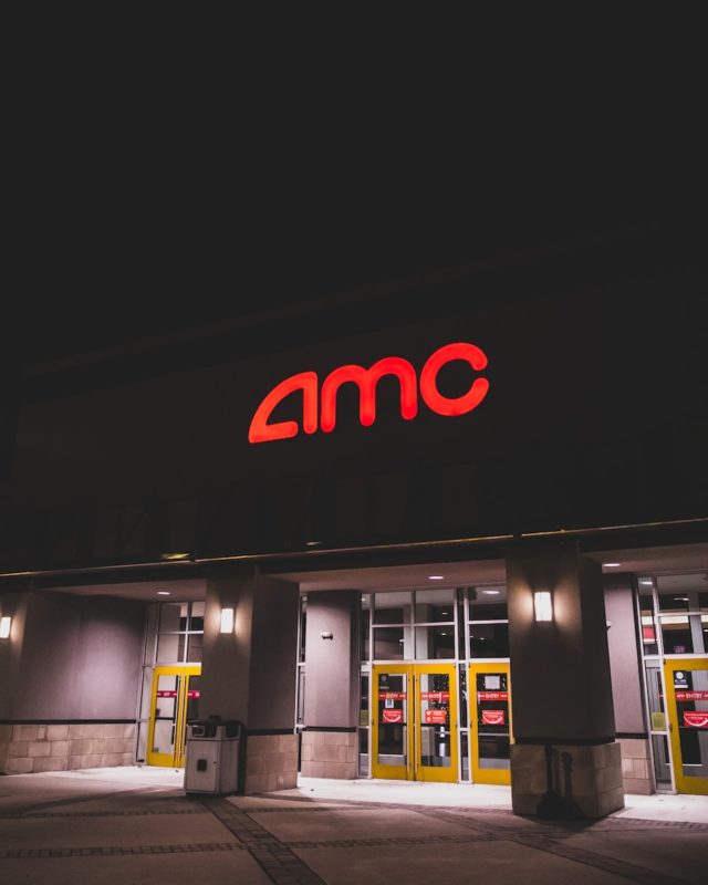AMC theatre sign on the front